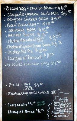 Weekly Cooler Menu