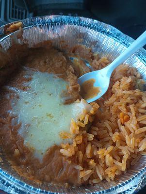 Delicious rice and beans.  Plenty of flavor.