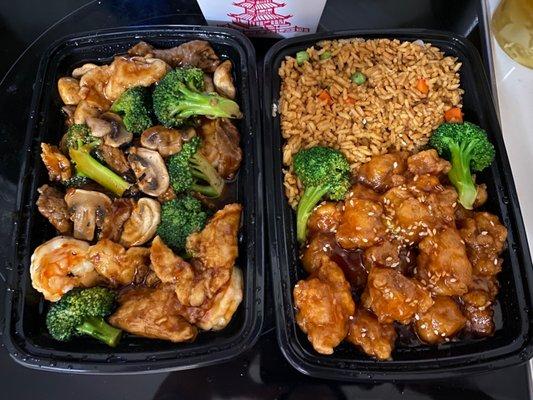 S9. Hunan Triple D7. Sesame Chicken Dinner Combo