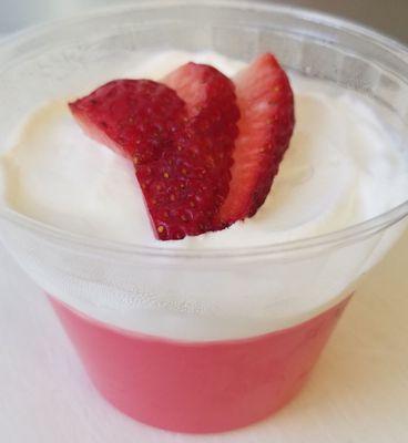 Strawberry jello yogurt cup