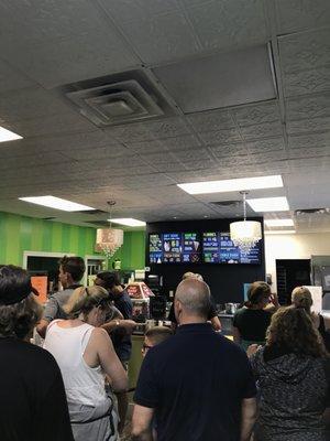 The line was out the door on a Saturday night, but the employees moved it along quickly. Highly recommend this place for ice cream!