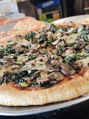 Mushroom Spinach Pie (behind the glass)