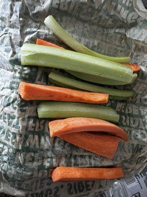 Old, dry veggies in soggy wet paper