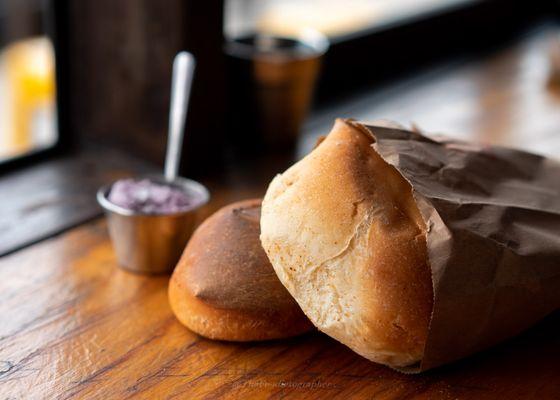 Pan de sal w/ ube butter