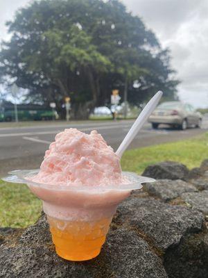 Shaved ice  with popping boba. BEST shaved ice  I've EVER had. DEFINITELY the best in Hilo and on the island.