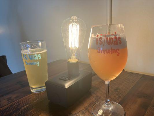 "Will be" flagship saison and "Joiners" saison with honey