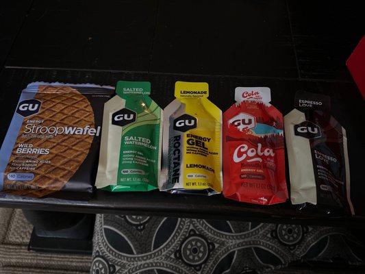 GU brand wafer and flavored gels