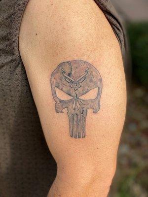 My dad got the Punisher with the Air Force emblem