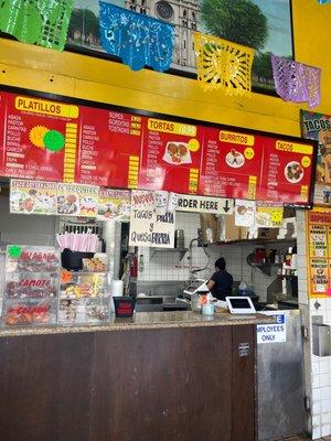 Front counter with menu