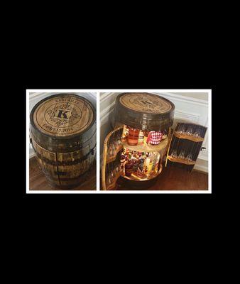 We LOVE our barrel from the Barrel Market! Comes with remote controlled lights & rotating shelf. Perfect for storage and display!