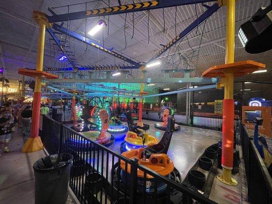 Bumper cars and rotating seats