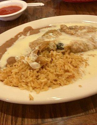 Chile relleno lunch portion