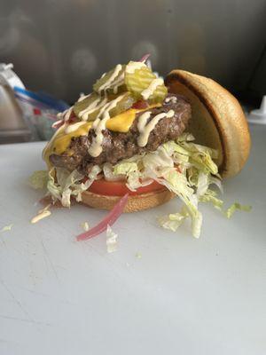 Brisket & Chuck patty with smoked jalapeño aioli