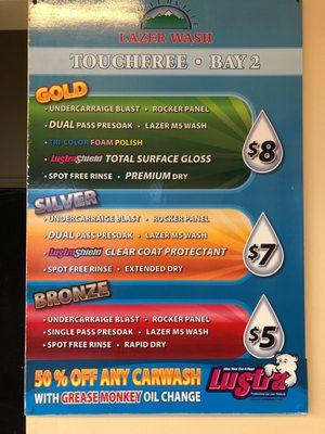 Touch free car wash options.