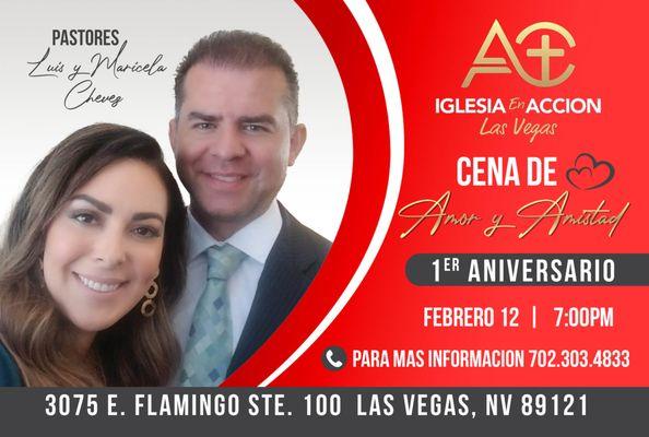 Nuestro 1er aniversario con el pastor Luis y Maricela chevez