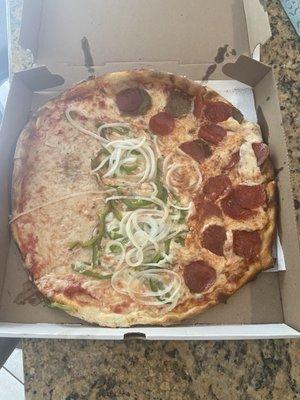 Inedible pizza