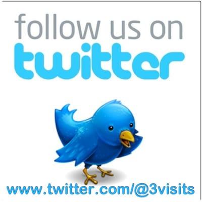 Follow on twitter @3visits