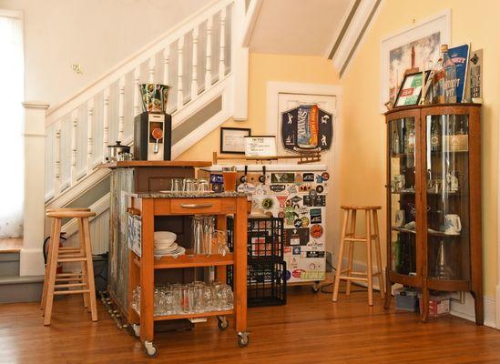 Our bar area with delicious brews made right on property!!