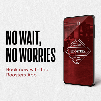 We make booking easy. Download the Roosters app for easy bookings with no wait and no worries. https://apple.co/3lzG85d  #NoWait #NoWorries