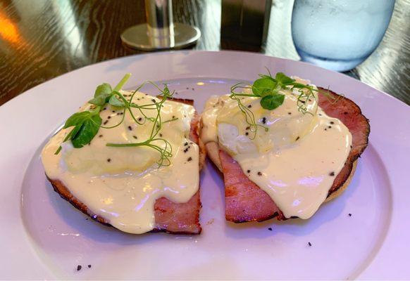 Eggs Benedict - one of the many offerings for breakfast in the morning