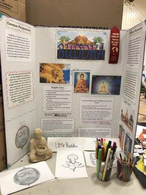 Edna Brewer Middle School history night my daughter placed first place for best history night exhibit