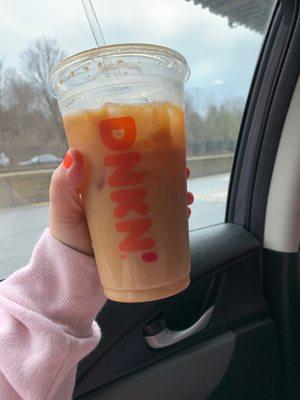 Carmel iced coffee with milk