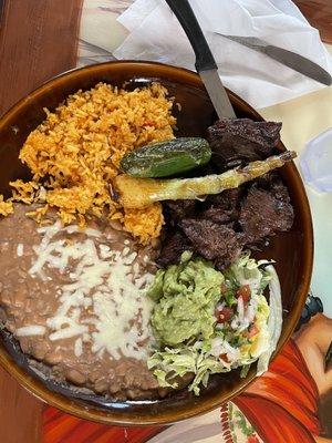 Carne asada dinner