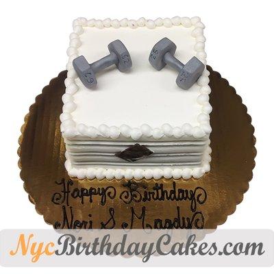 Dumbbell Cake http://nycbirthdaycakes.com/shop/cakes-for-men/dumbbell-cake/