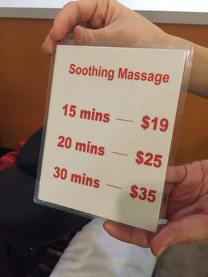 Soothing Massage Options...