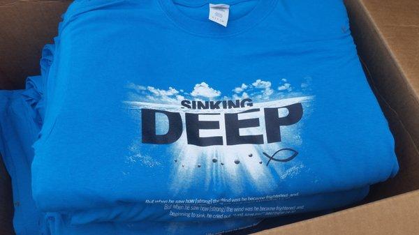 Screen printed shirts designed and printed for churches and ministries