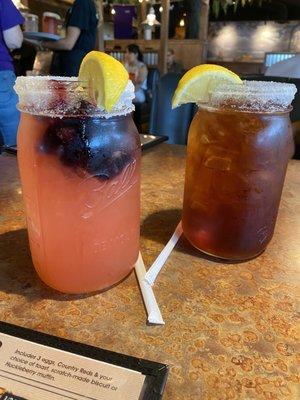 Huckleberry lemonade. Huck's original sweet tea.