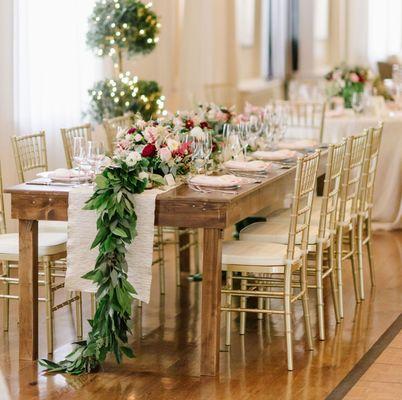 Gold Chiavari Chairs Set-up.