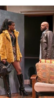 Jefferson A Russell as Kenyatta and Valeka J Holt as Nina in Sunset Baby at Rep Stage