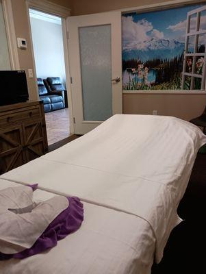 Massage therapy room