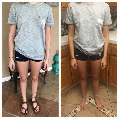 Spray Tan, before and after