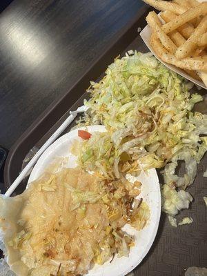 Barbacoa Taco Salad from zantiga the meat was cold it looked like they put 2 heads of lettuce in the bowl