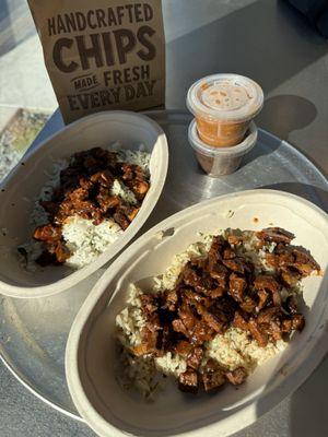 Smoked Brisket with white & brown rice