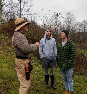 Checking out the apple orchard at Stoneline!