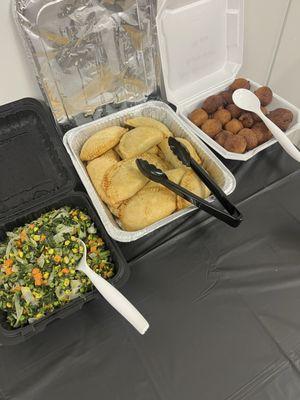 Mixed vegetable mix with plantain Meat Pie Puff puff