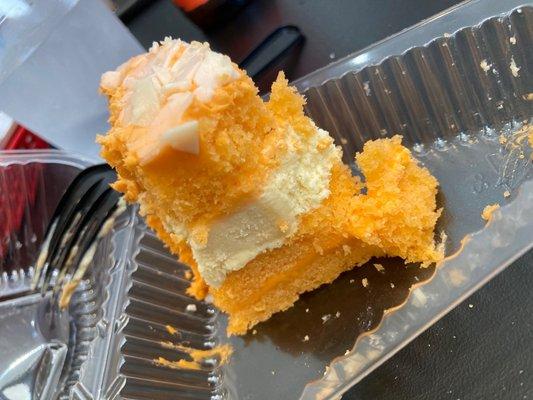 Orange creamsicle cake. It was ok but I would have rather had real orange flavor from the peel and or juice.