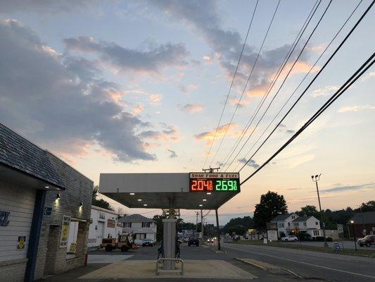 Sunset and gas prices