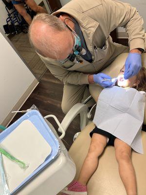 Dr. Sauer checking my 2 year old's teeth