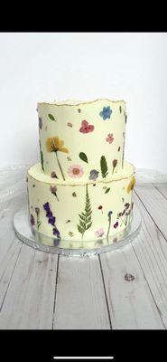 Pressed flower cake