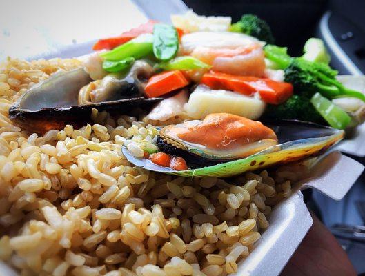 Mixed Seafood w/ Brown Rice "Lunch Special"