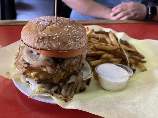 Custom 1/2 pound cheeseburger..