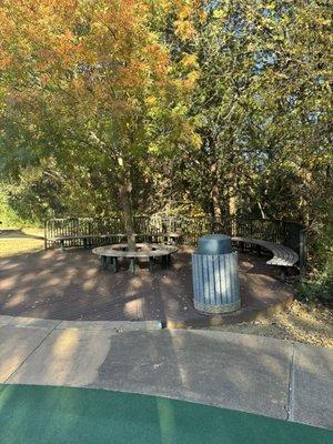 Seating by the playground