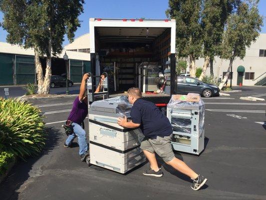 Ryan and Rudy delivering equipment to ABC Studios.