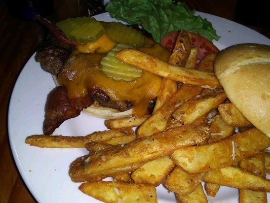 JC Burger with Truffle Fries.