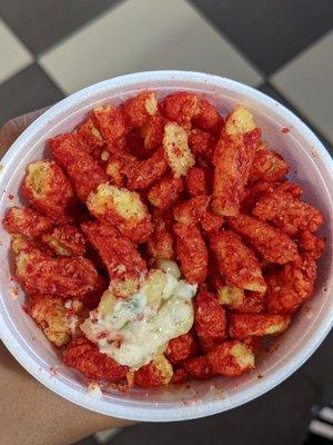 Street corn with spicy cheetos