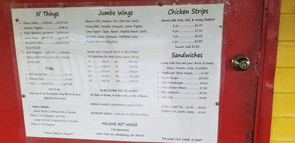 The menu